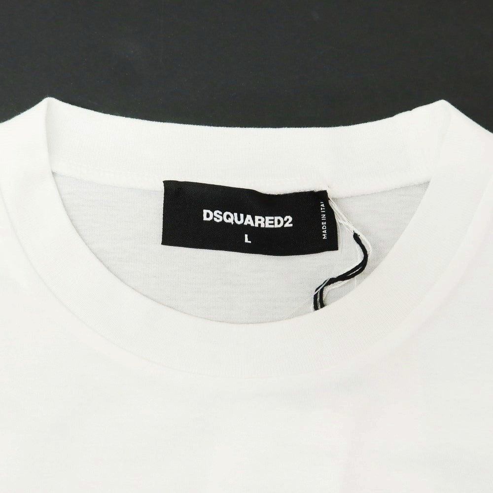 【新品アウトレット】ディースクエアード DSQUARED2 コットン クルーネック 半袖Tシャツ ホワイト【 L 】【 状態ランクN- 】【 メンズ 】