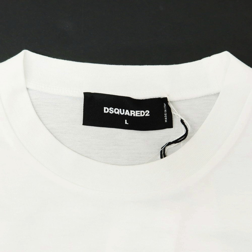 【新品アウトレット】ディースクエアード DSQUARED2 コットン クルーネック 半袖Tシャツ ホワイト【 L 】【 状態ランクN- 】【 メンズ 】