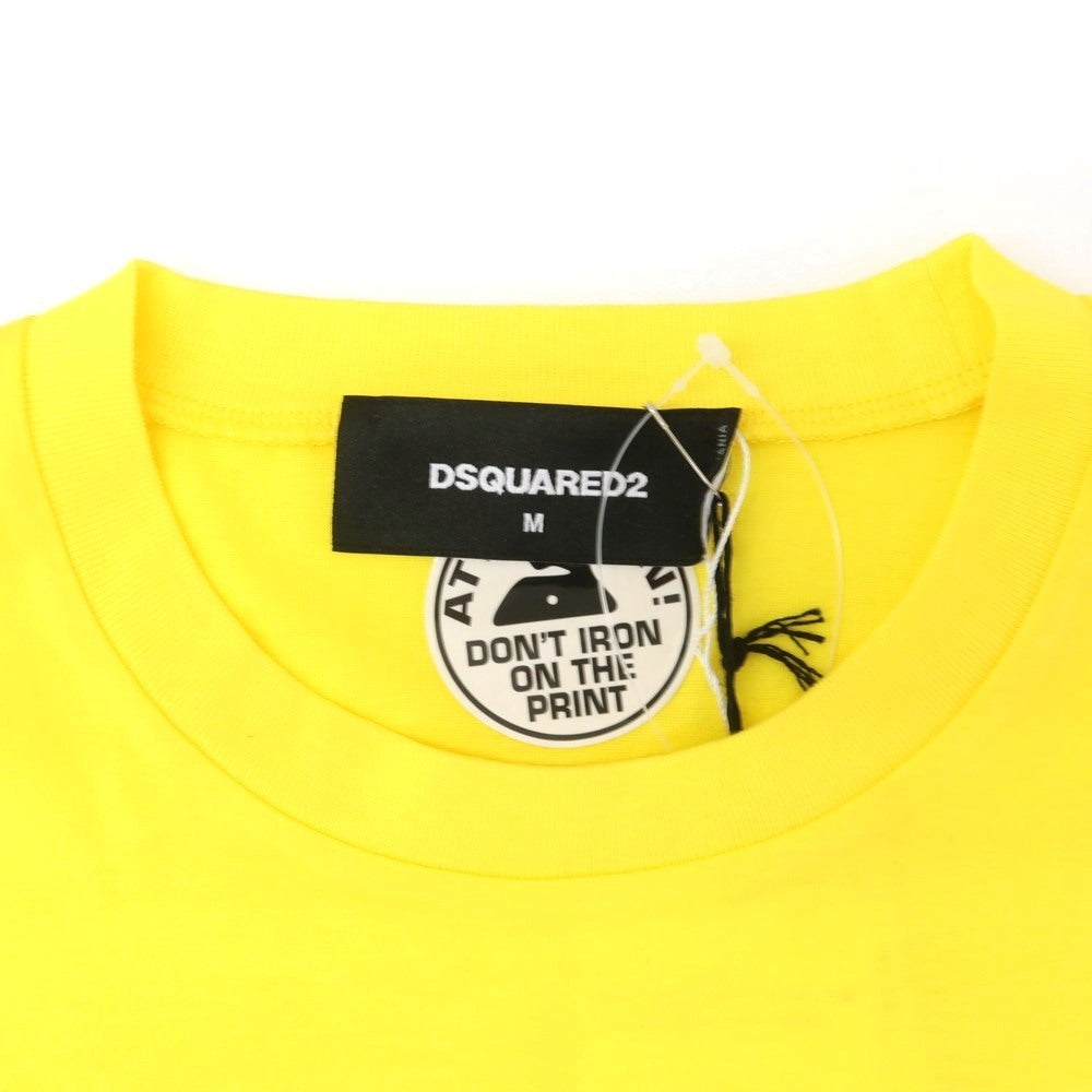 【新品】ディースクエアード DSQUARED2 コットン クルーネック 半袖Tシャツ イエロー【 M 】【 状態ランクN 】【 メンズ 】