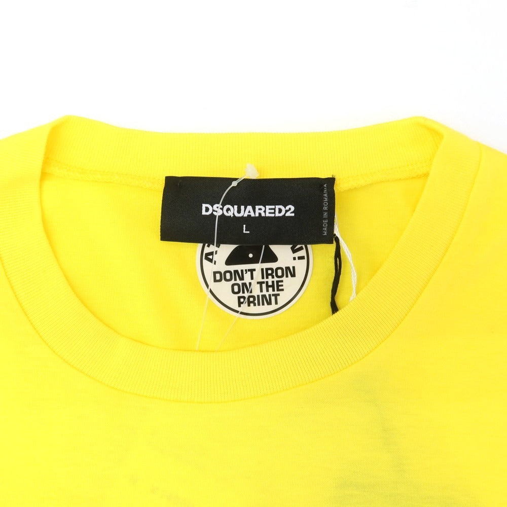【新品】ディースクエアード DSQUARED2 コットン クルーネック 半袖Tシャツ イエロー【 L 】【 状態ランクN 】【 メンズ 】