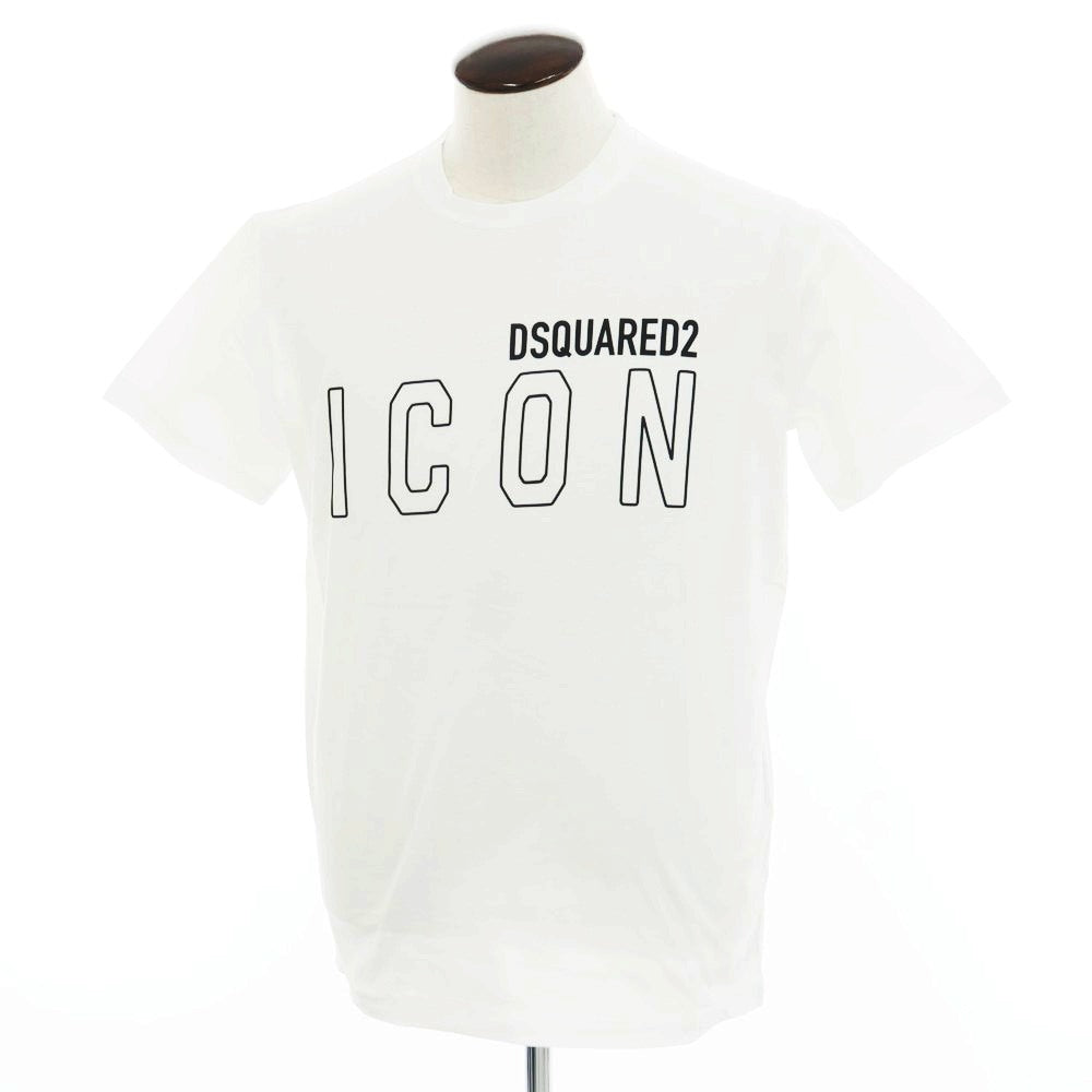 【新品】ディースクエアード DSQUARED2 コットン クルーネック 半袖Tシャツ ホワイト【 L 】【 状態ランクN 】【 メンズ 】