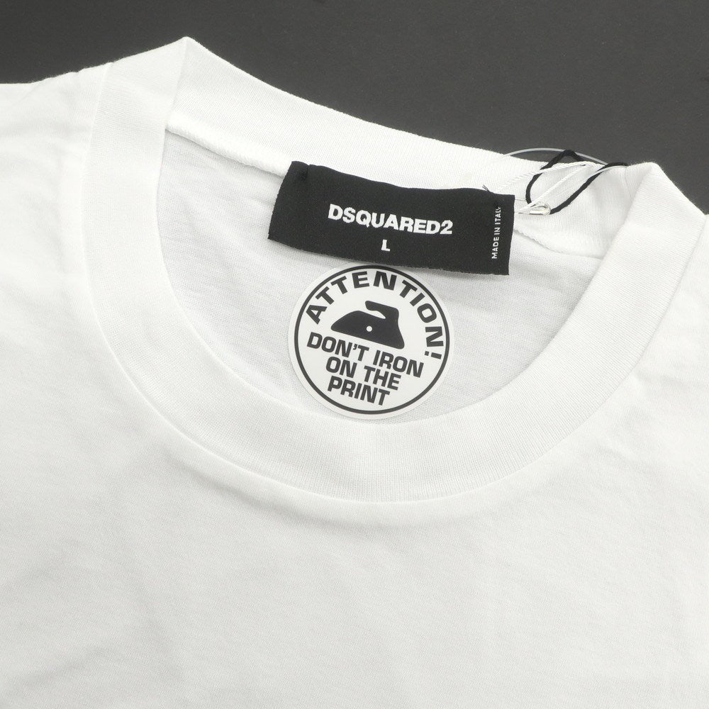 【新品】ディースクエアード DSQUARED2 コットン クルーネック 半袖Tシャツ ホワイト【 L 】【 状態ランクN 】【 メンズ 】