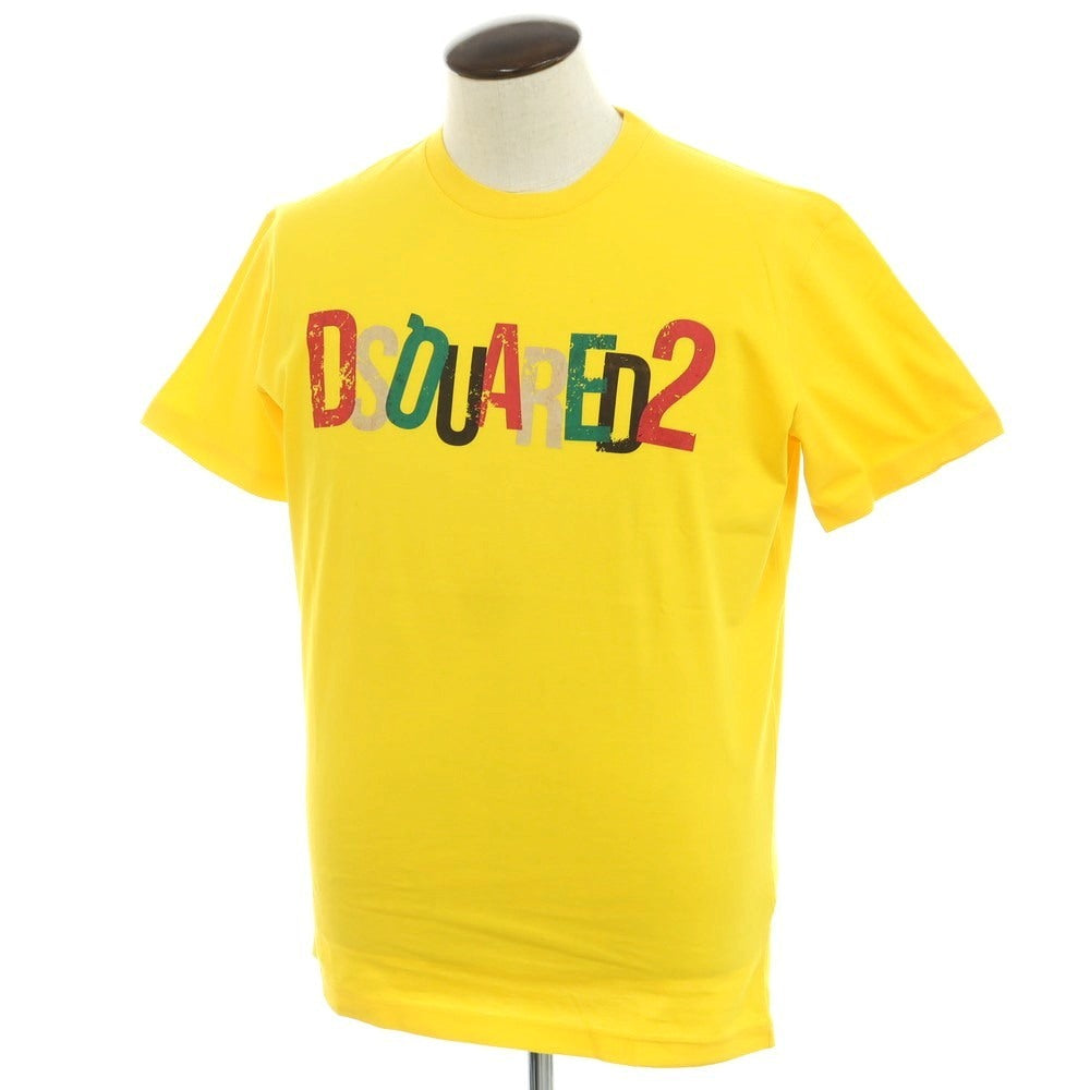 【新品】ディースクエアード DSQUARED2 コットン クルーネック 半袖Tシャツ イエロー【 L 】【 状態ランクN 】【 メンズ 】