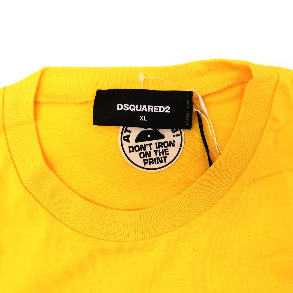 【新品】ディースクエアード DSQUARED2 コットン クルーネック 半袖Tシャツ イエロー【 XL 】【 状態ランクN 】【 メンズ 】