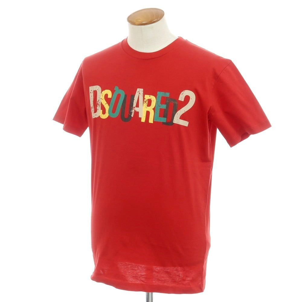 【新品アウトレット】ディースクエアード DSQUARED2 コットン クルーネック 半袖Tシャツ レッド【 M 】【 状態ランクN- 】【 メンズ 】