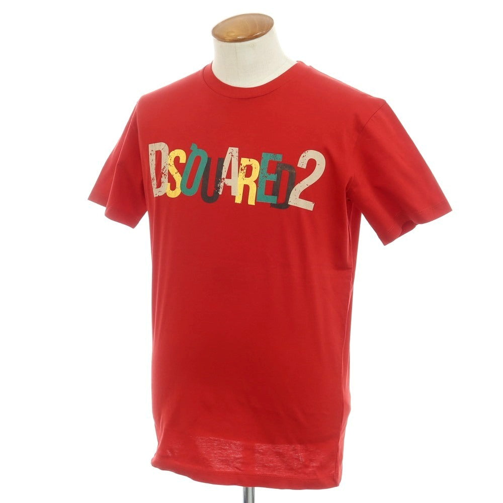 【新品】ディースクエアード DSQUARED2 コットン クルーネック 半袖Tシャツ レッド【 M 】【 状態ランクN 】【 メンズ 】
