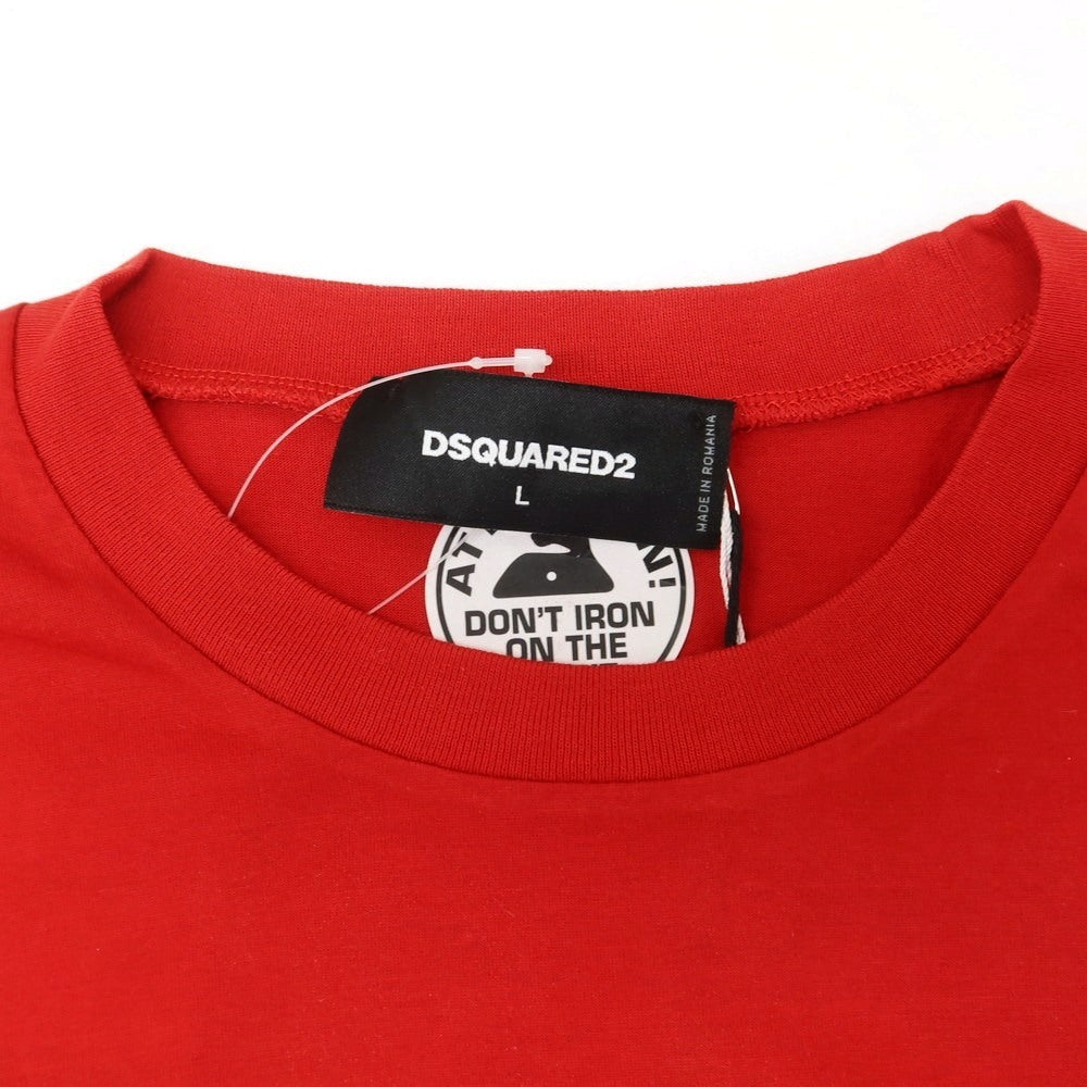 【新品】ディースクエアード DSQUARED2 コットン クルーネック 半袖Tシャツ レッド【 L 】【 状態ランクN 】【 メンズ 】