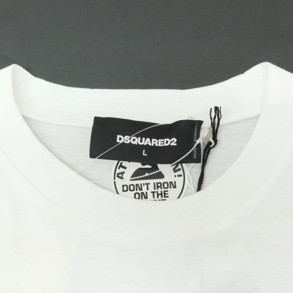 【新品】ディースクエアード DSQUARED2 コットン クルーネック 半袖Tシャツ
ホワイト【 L 】【 状態ランクN 】【 メンズ 】