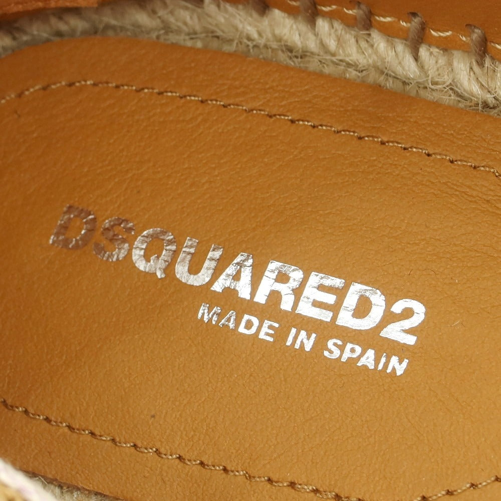 【新品】ディースクエアード DSQUARED2 ラフィア エスパドリーユ シューズ ブラウンベージュ【 43 】【 状態ランクN 】【 メンズ 】