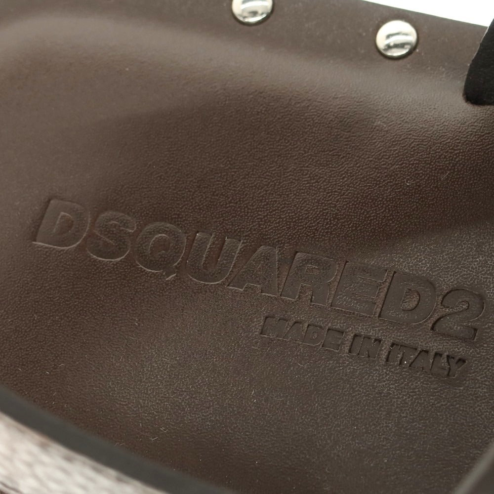【新品】ディースクエアード DSQUARED2 レザー スタッズ サンダル ダークブラウン【 43 】【 状態ランクN 】【 メンズ 】
