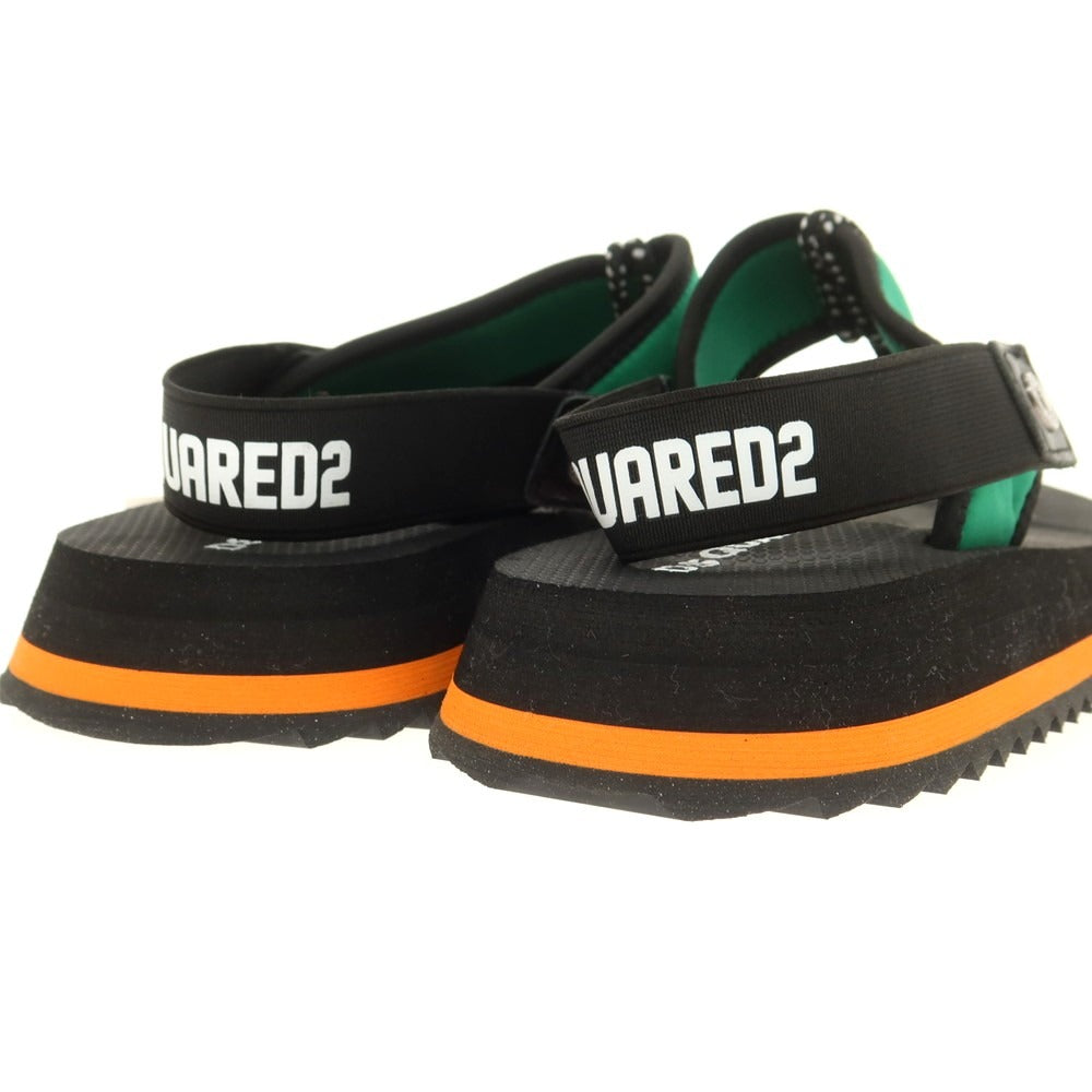 【新品】ディースクエアード DSQUARED2 スポーツサンダル ブラックxグリーン【 42 】【 状態ランクN 】【 メンズ 】