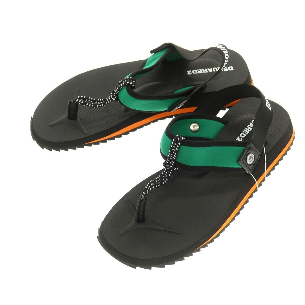 【新品】ディースクエアード DSQUARED2 スポーツサンダル ブラックxグリーン【 42 】【 状態ランクN 】【 メンズ 】
