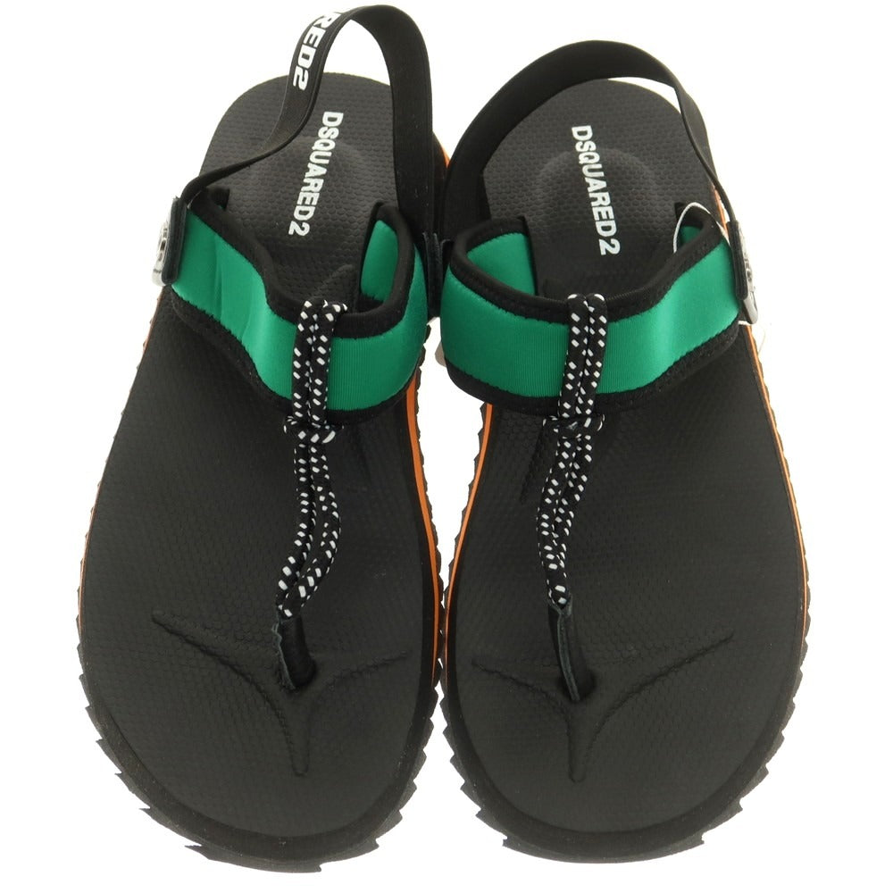 【新品】ディースクエアード DSQUARED2 スポーツサンダル ブラックxグリーン【 42 】【 状態ランクN 】【 メンズ 】