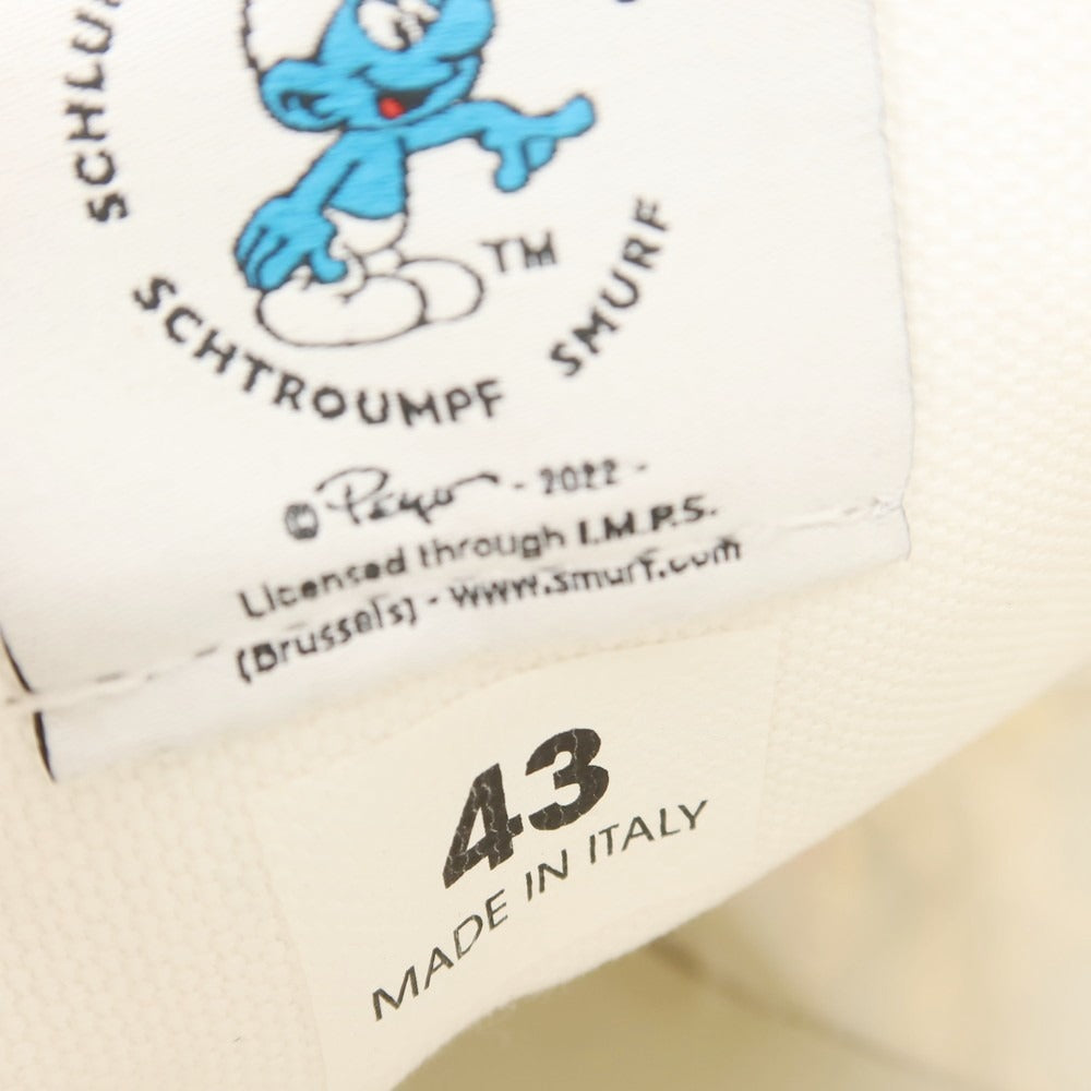 【新品】ディースクエアード DSQUARED2 ×SMURFS キャンバス スニーカー ホワイトxブルー【 43 】【 状態ランクN 】【 メンズ 】