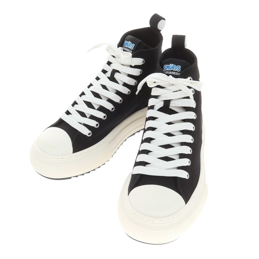 【新品アウトレット】ディースクエアード DSQUARED2 ×SMURFS キャンバス スニーカー ブラック【 40 】【 状態ランクN- 】【 メンズ 】