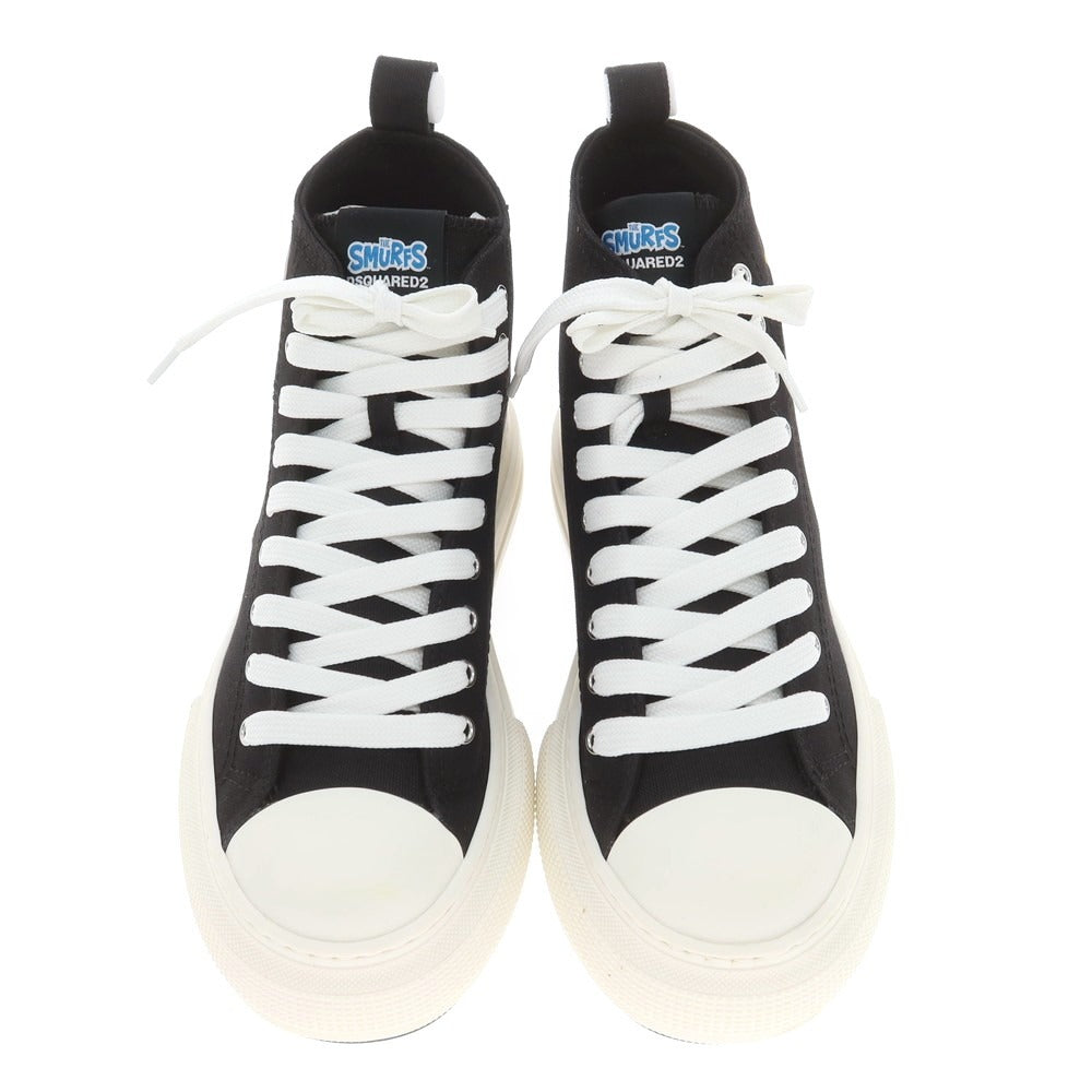 【新品アウトレット】ディースクエアード DSQUARED2 ×SMURFS キャンバス スニーカー ブラック【 40 】【 状態ランクN- 】【 メンズ 】