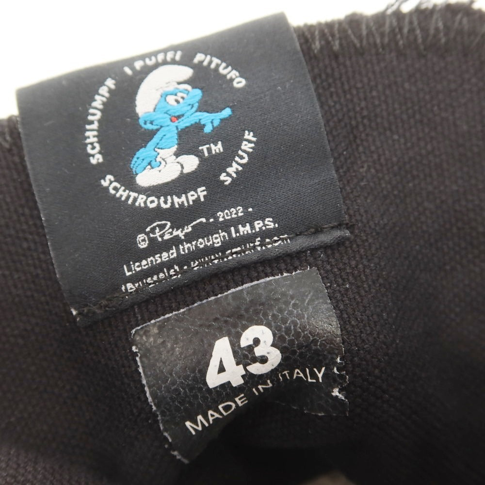 【新品アウトレット】ディースクエアード DSQUARED2 ×SMURFS キャンバス スニーカー ブラック【 43 】【 状態ランクN- 】【 メンズ 】