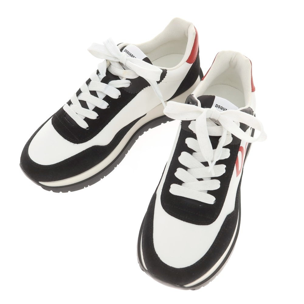 【新品アウトレット】ディースクエアード DSQUARED2 RUNNING スムースレザー スニーカー ホワイトxブラック【 43 】【 状態ランクN- 】【 メンズ 】