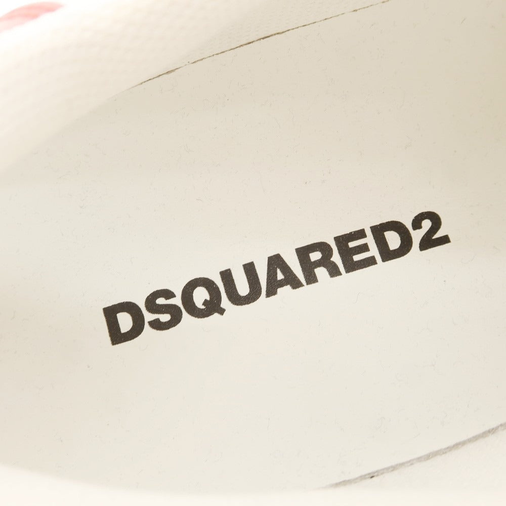 【新品アウトレット】ディースクエアード DSQUARED2 RUNNING スムースレザー スニーカー ホワイトxブラック【 43 】【 状態ランクN- 】【 メンズ 】