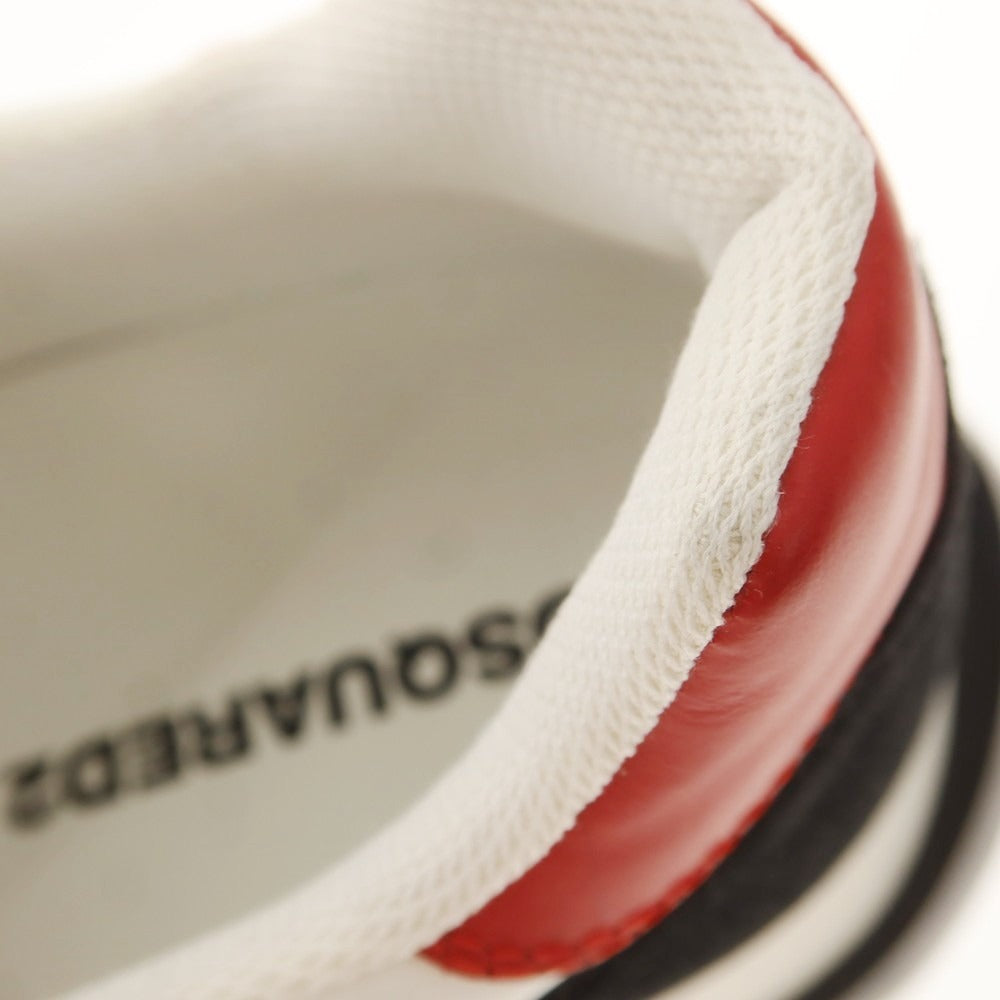 【新品アウトレット】ディースクエアード DSQUARED2 RUNNING スムースレザー スニーカー ホワイトxブラック【 43 】【 状態ランクN- 】【 メンズ 】