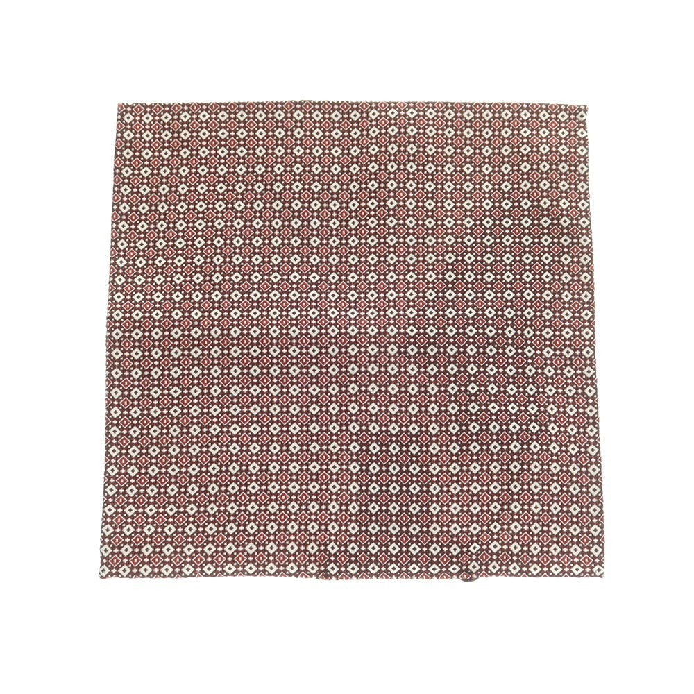【新品】ディースクエアード DSQUARED2 ジャカードシルク ポケットチーフ ダークレッドxホワイト【 状態ランクN 】【 メンズ 】