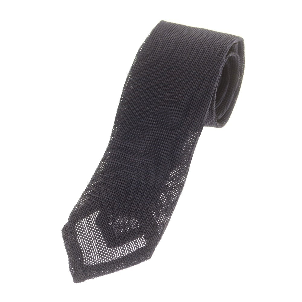 【新品】ディースクエアード DSQUARED2 シルクフレスコ 無地ネクタイ ダークネイビー【 状態ランクN 】【 メンズ 】