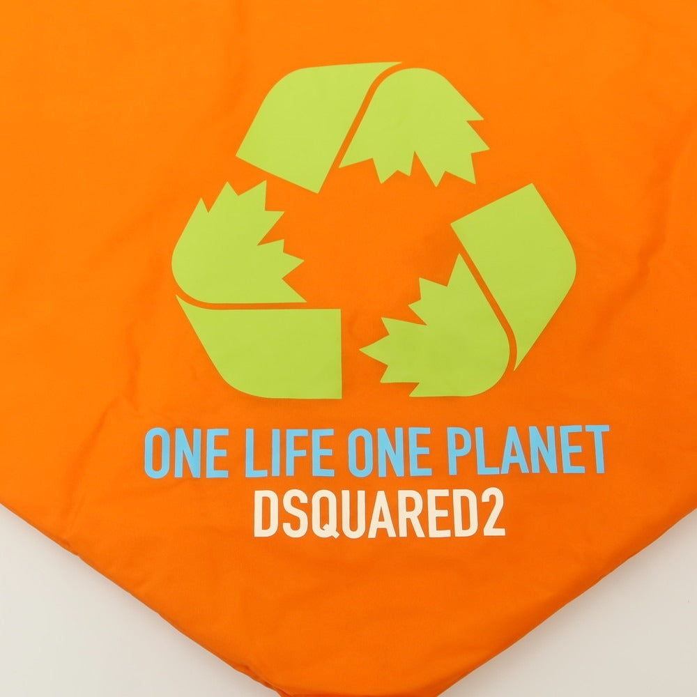 【新品アウトレット】ディースクエアード DSQUARED2 ナイロン ダウンマフラー ネックウォーマー オレンジ【 状態ランクN- 】【 メンズ 】