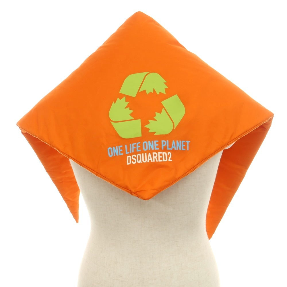 【新品アウトレット】ディースクエアード DSQUARED2 ナイロン ダウンマフラー ネックウォーマー オレンジ【 状態ランクN- 】【 メンズ 】
