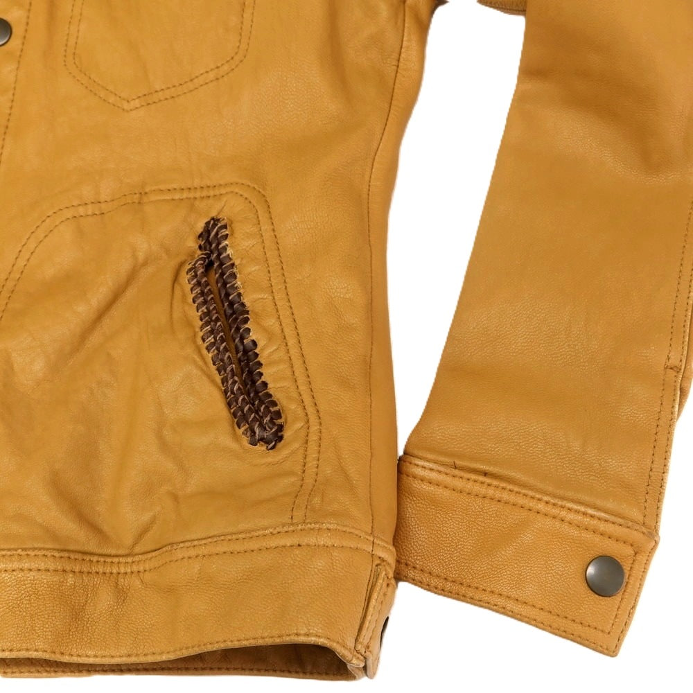 【新品】フェノメノン ビヨンド ディスクリプション p.b.d. ×JOHN’S ゴート レザーブルゾン キャメル系【 46 】【 状態ランクN 】【 メンズ 】