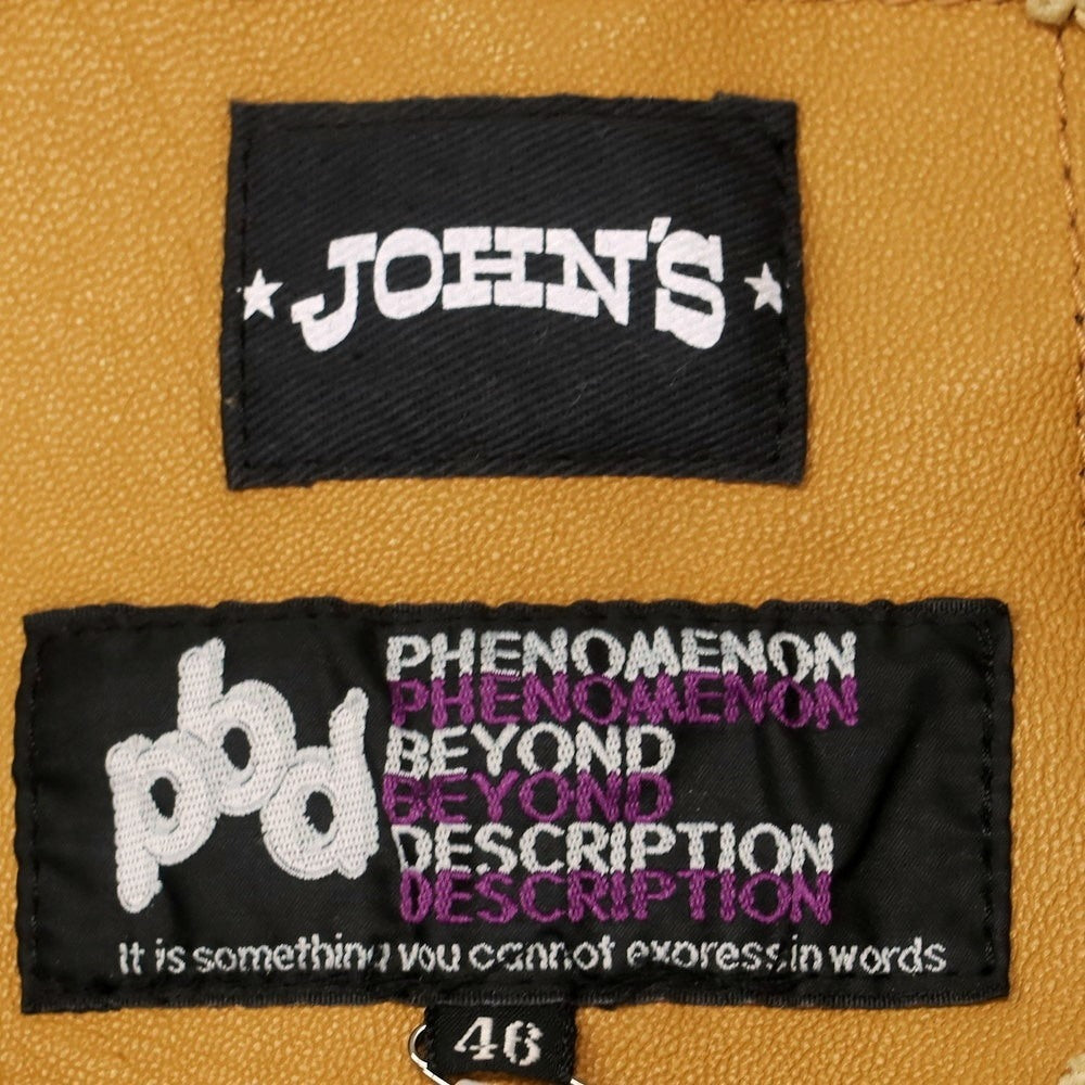 【新品】フェノメノン ビヨンド ディスクリプション p.b.d. ×JOHN’S ゴート レザーブルゾン キャメル系【 46 】【 状態ランクN 】【 メンズ 】