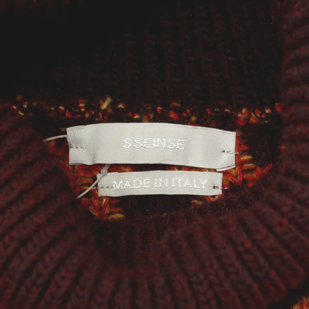 【新品】センス SSEINSE ストレッチ アクリルポリエステル タートルネック プルオーバーニット レッドxボルドー【 S 】【 状態ランクN 】【 メンズ 】