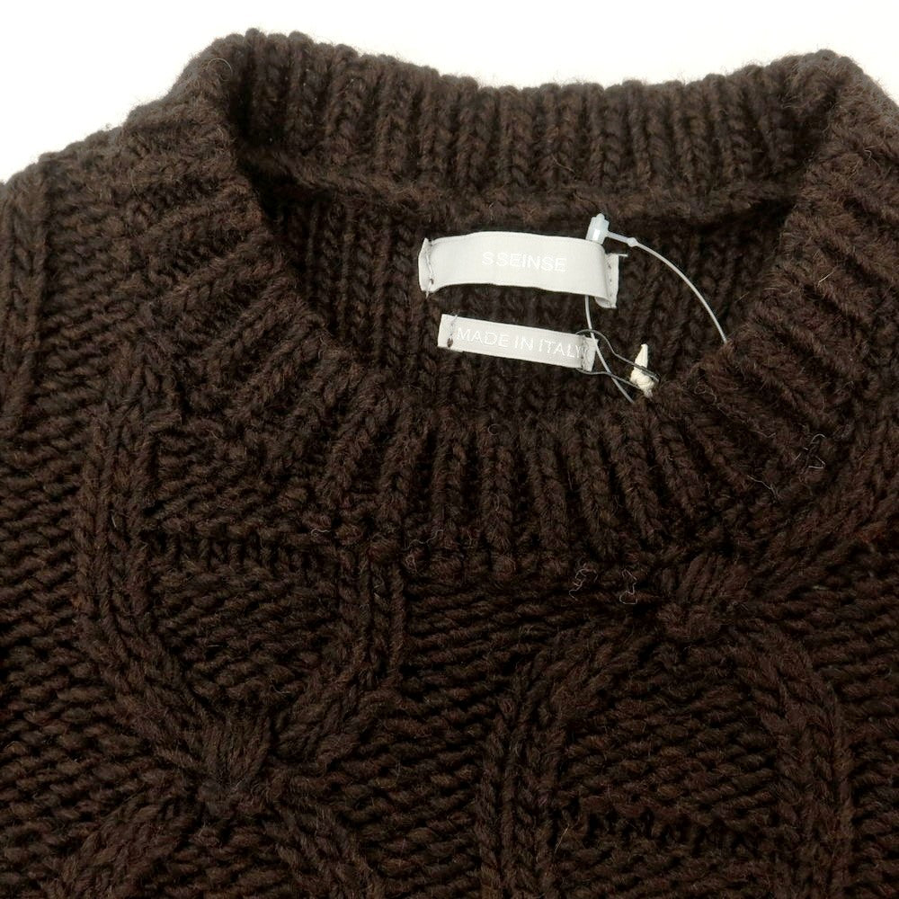【新品】センス SSEINSE アクリルウール クルーネック プルオーバーニット ダークブラウン【 S 】【 状態ランクN 】【 メンズ 】