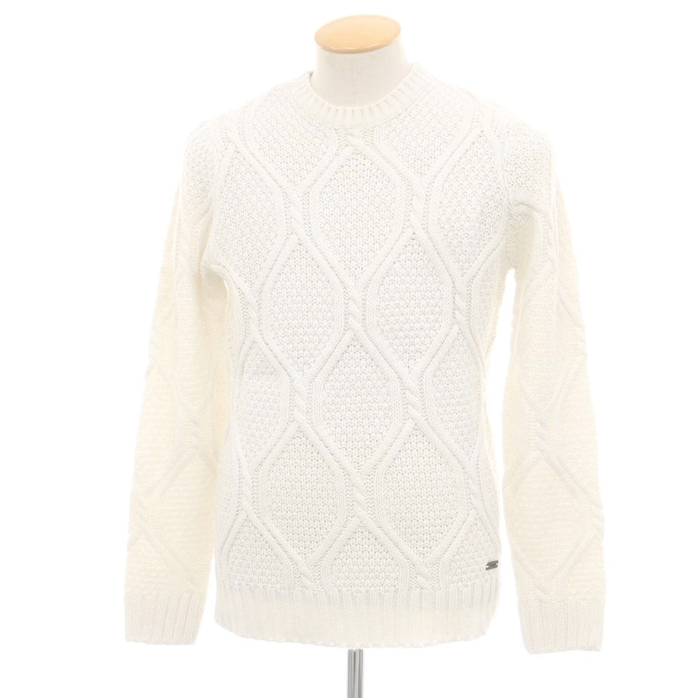 【中古】センス SSEINSE アクリルナイロン クルーネック プルオーバーニット ホワイト【 S 】【 状態ランクC 】【 メンズ 】