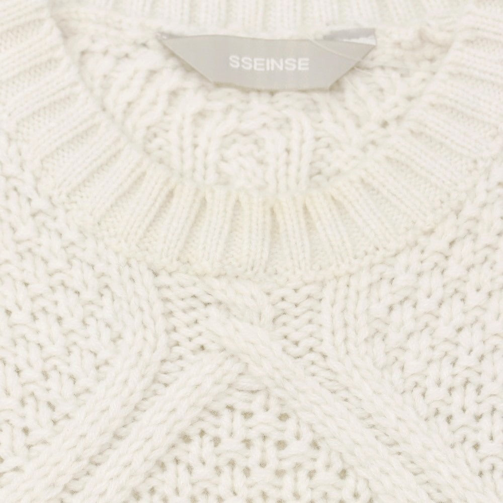 【中古】センス SSEINSE アクリルナイロン クルーネック プルオーバーニット ホワイト【 S 】【 状態ランクC 】【 メンズ 】