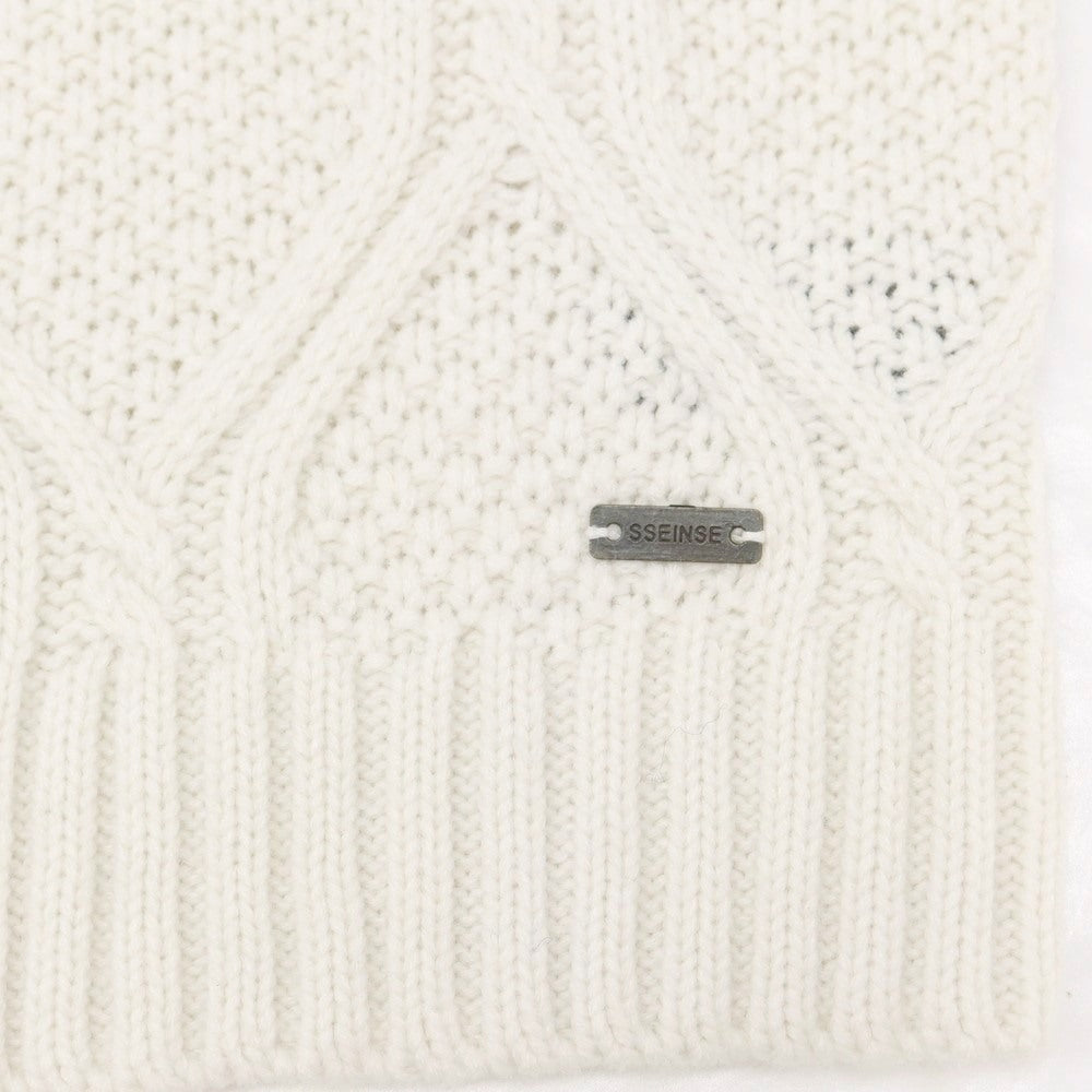 【中古】センス SSEINSE アクリルナイロン クルーネック プルオーバーニット ホワイト【 S 】【 状態ランクC 】【 メンズ 】