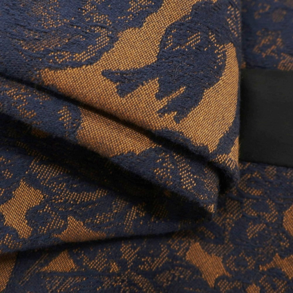 【新品】イロコイ Iroquois コットンポリエステル フラワー柄 カジュアルスラックスパンツ ネイビーxブラウン【 表記なし(S位) 】【 状態ランクN 】【 メンズ 】