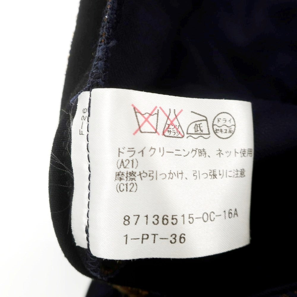 【新品】イロコイ Iroquois コットンポリエステル フラワー柄 カジュアルスラックスパンツ ネイビーxブラウン【 表記なし(S位) 】【 状態ランクN 】【 メンズ 】