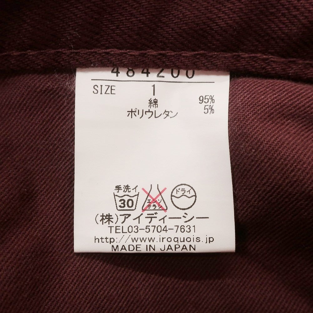 【新品】イロコイ Iroquois ストレッチコットン カラーデニムパンツ ワイン【 1 】【 状態ランクN 】【 メンズ 】