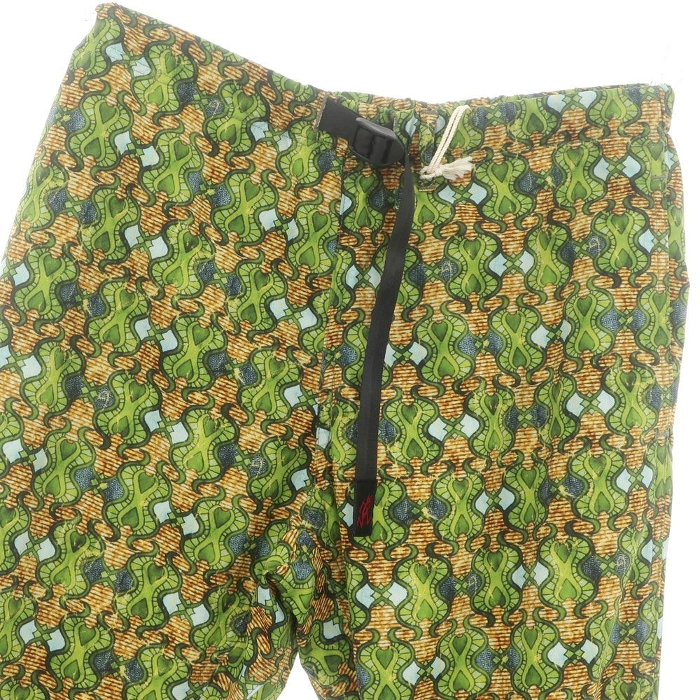 【新品】シーグリーン Seagreen ×グラミチ 総柄 ポリエステル イージーパンツ グリーン【 2 】【 状態ランクN 】【 メンズ 】
