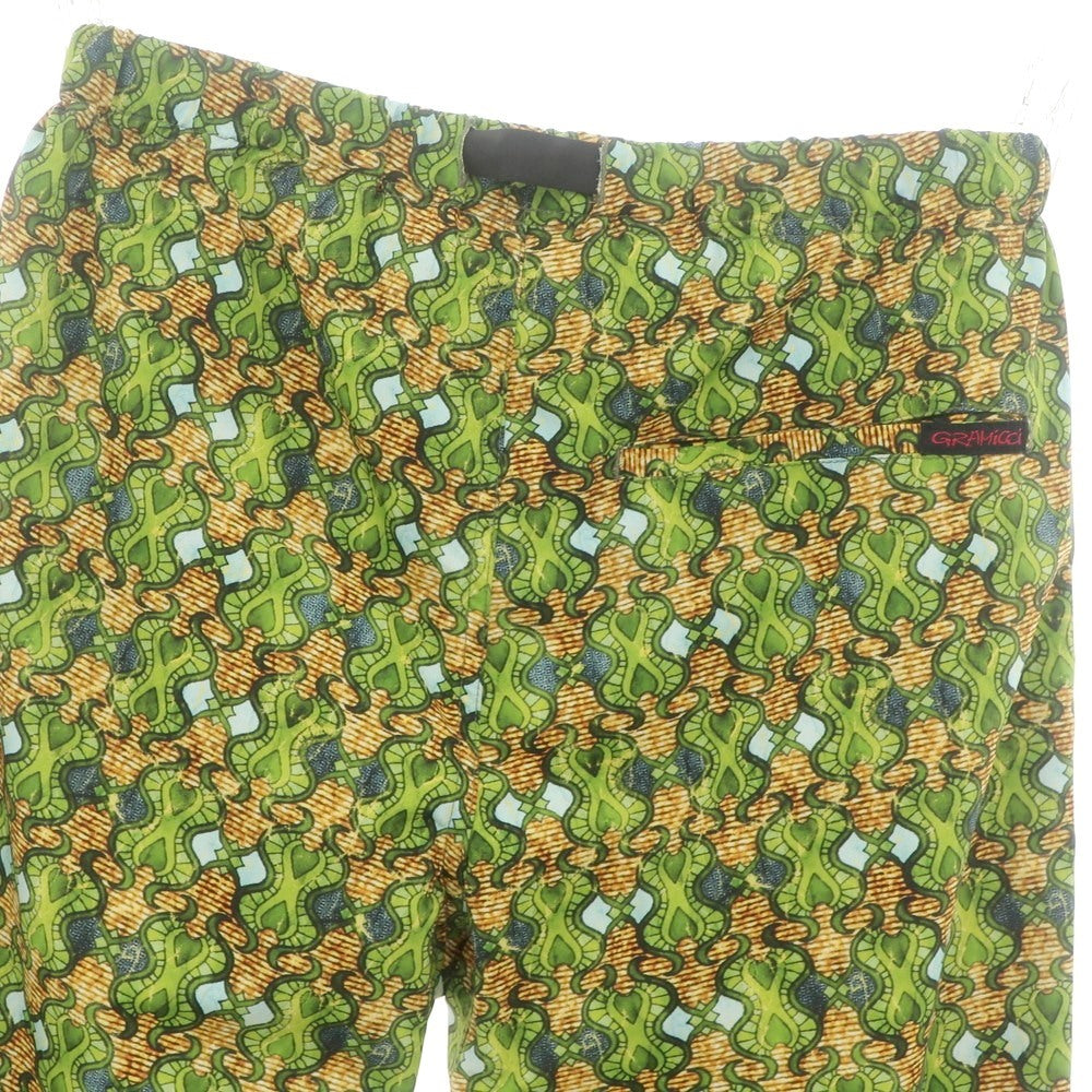 【新品】シーグリーン Seagreen ×グラミチ 総柄 ポリエステル イージーパンツ グリーン【 2 】【 状態ランクN 】【 メンズ 】