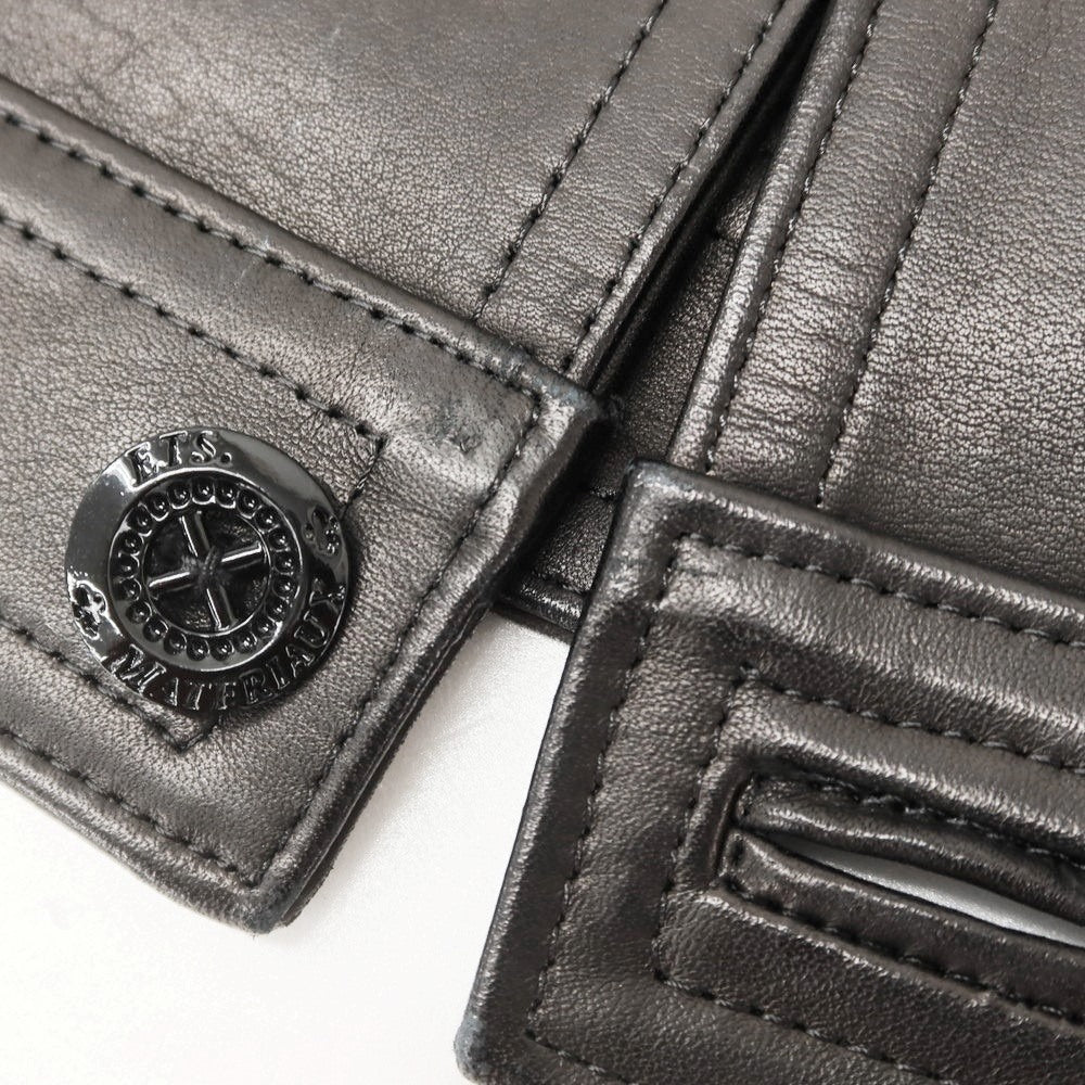 【中古】イーティーエス マテリオ Ets.MATERIAUX オーバーサイズ レザーブルゾン ブラック【 3 】【 状態ランクB 】【 メンズ 】