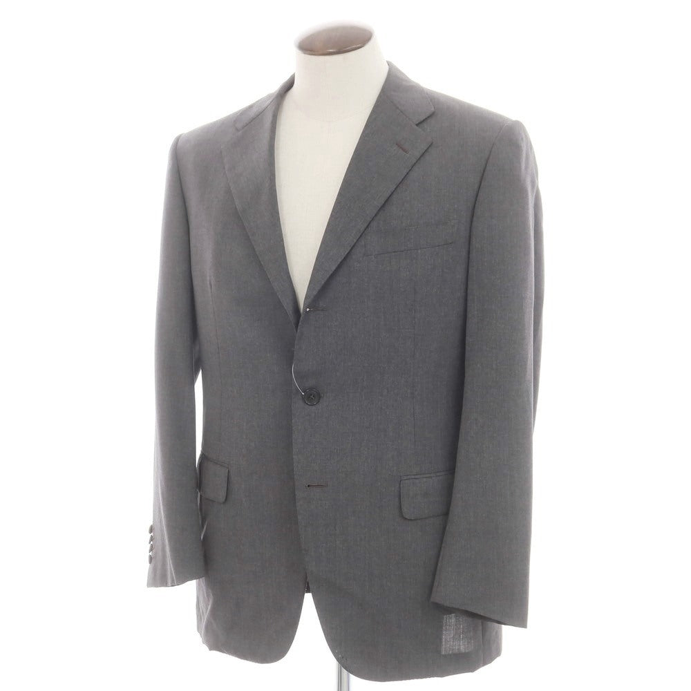【中古】ベルベスト Belvest SUPER100’S ウール テーラードジャケット ダークグレー【 50 】【 状態ランクD 】【 メンズ 】