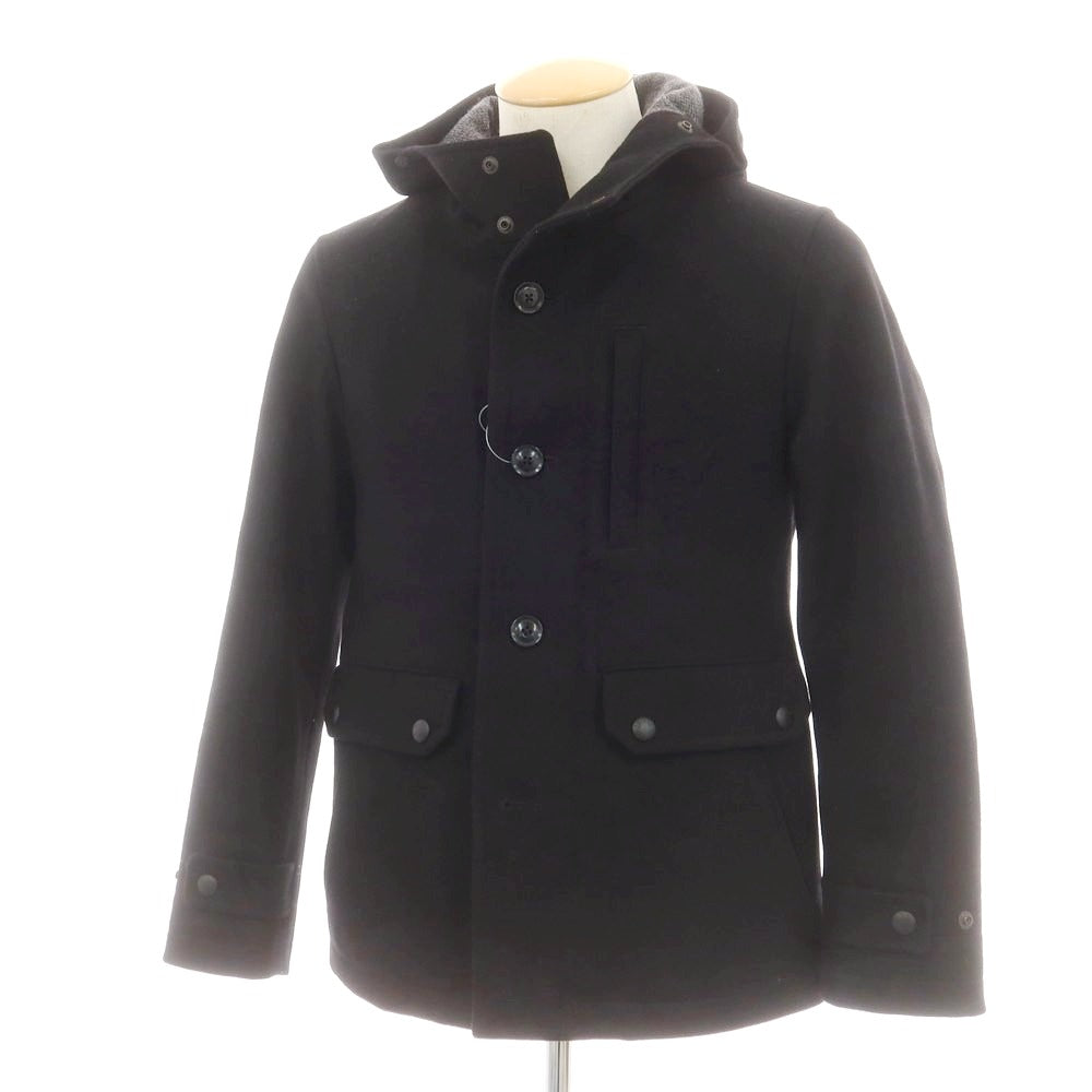 【中古】グリーンレーベルリラクシング green label relaxing ウールナイロン 中綿 フーデッドコート ブラック【 S 】【 状態ランクC 】【 メンズ 】