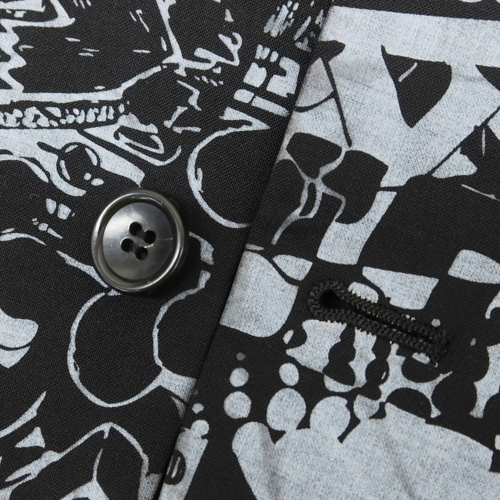 【中古】ブラックコムデギャルソン BLACK COMME des GARCONS ポリエステルウール プリント ジャケット ブラックxグレー系【 S 】【 状態ランクB 】【 メンズ 】