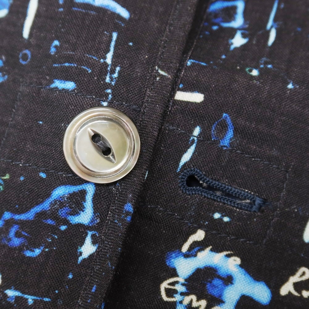 【中古】ジュンヤワタナベ コムデギャルソン JUNYA WATANABE COMME des GARCONS 2021年春夏 ウール プリント ジャケット ブラックxブルー【 XS 】【 状態ランクB 】【 メンズ 】