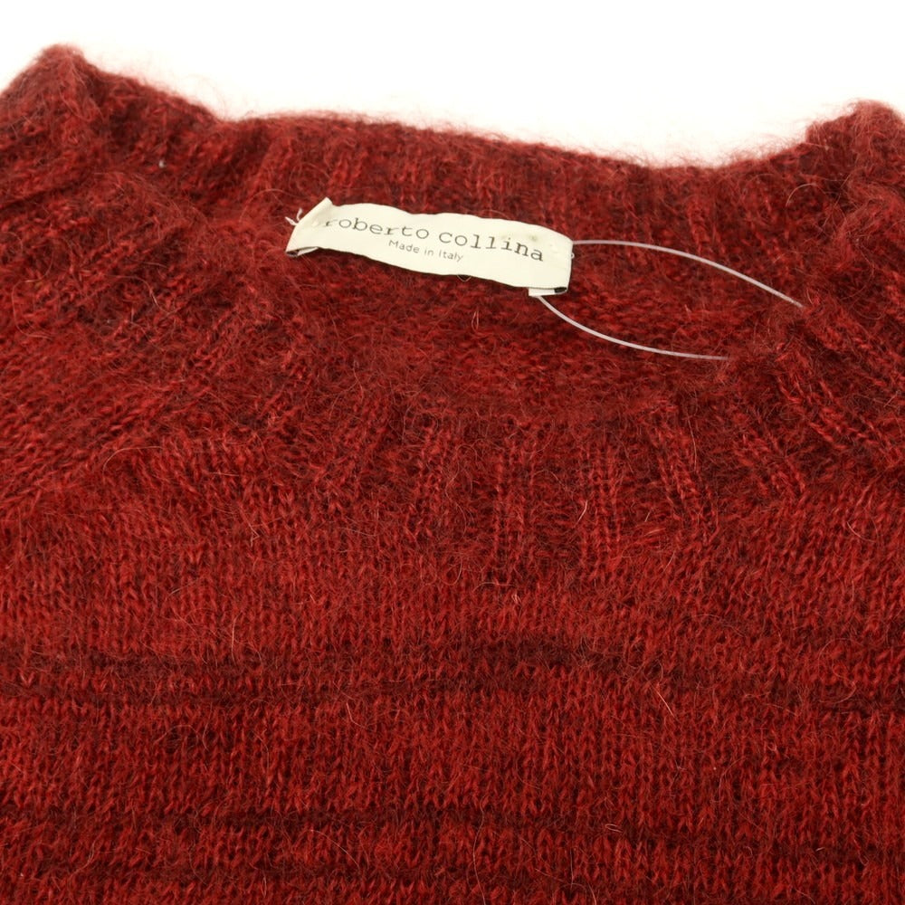 【中古】ロベルトコリーナ ROBERTO COLLINA モヘヤナイロンウール クルーネック プルオーバーニット ダークレッド【 M位 】【 状態ランクB 】【 メンズ 】