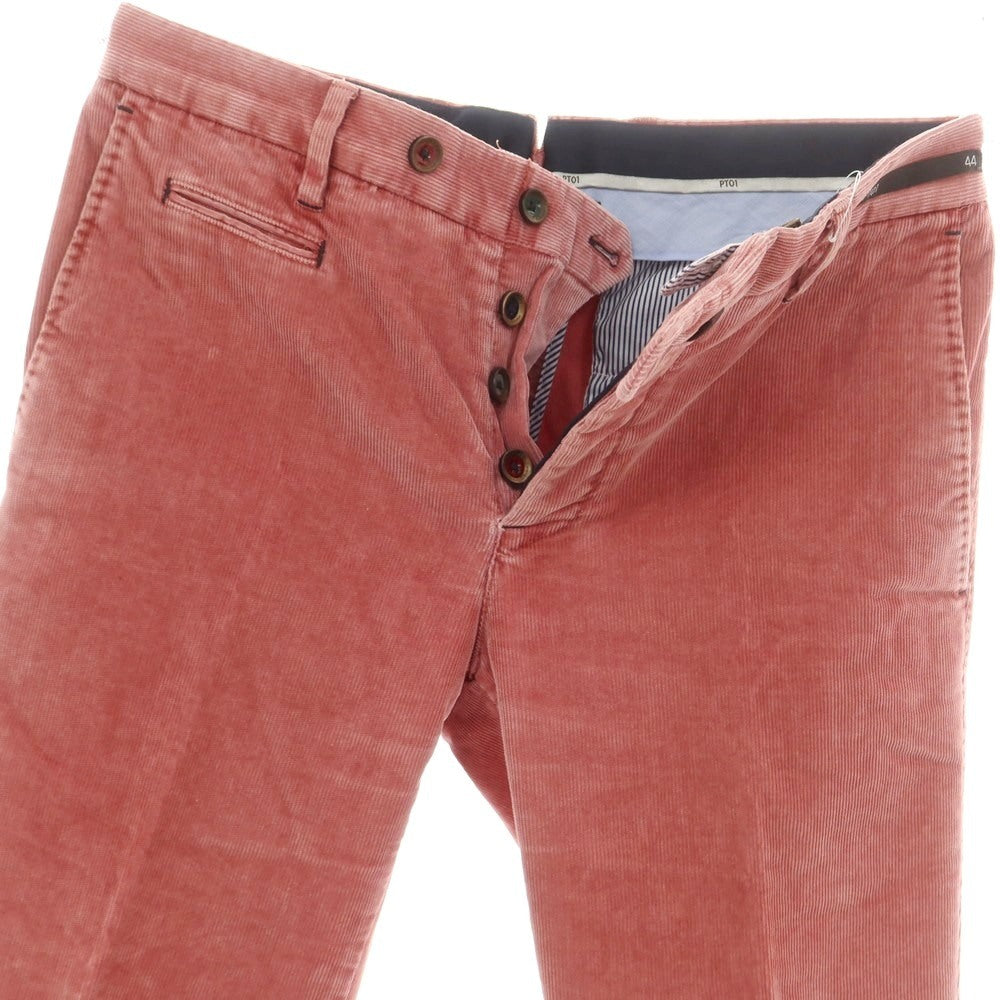 【中古】ピーティーゼロウーノ PT01 COLOUR ストレッチ コットン コーデュロイパンツ ピンクレッド系【 44 】【 状態ランクD 】【 メンズ 】