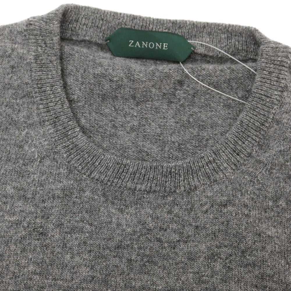 【中古】ザノーネ ZANONE ウールカシミヤ クルーネック プルオーバーニット メランジグレー【 48 】【 状態ランクB 】【 メンズ 】