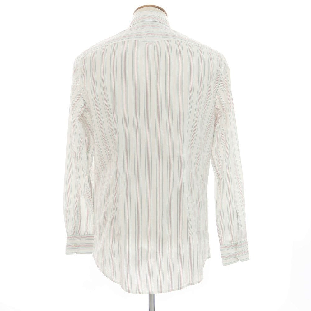 【中古】マッシモアルバ massimo alba コットン カジュアルシャツ ホワイトxライトグリーン【 M 】【 状態ランクB 】【 メンズ 】