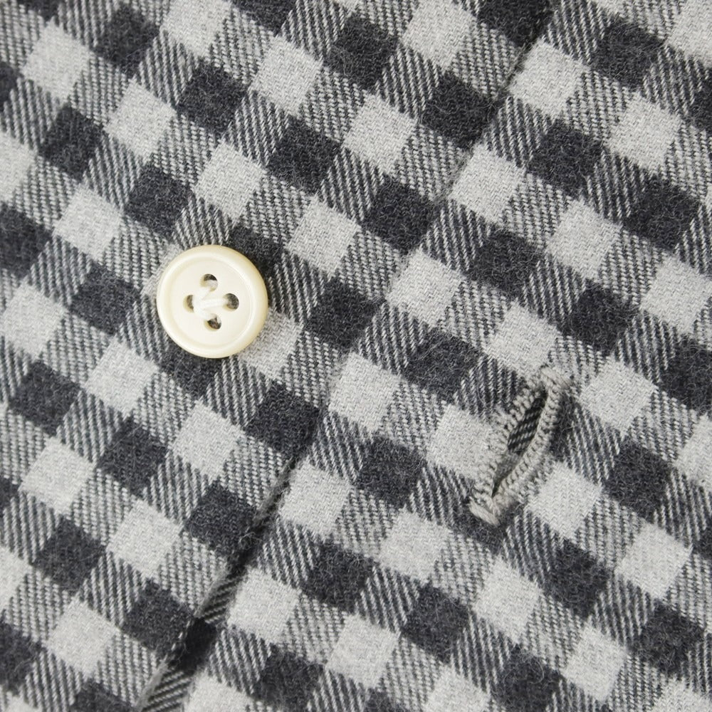 【中古】ルカ アヴィタービレ LUCA AVITAVIRE チェック コットン ホリゾンタルカラー カジュアルシャツ チャコールグレーxライトグレー【 表記なし(S位) 】【 状態ランクB 】【 メンズ 】